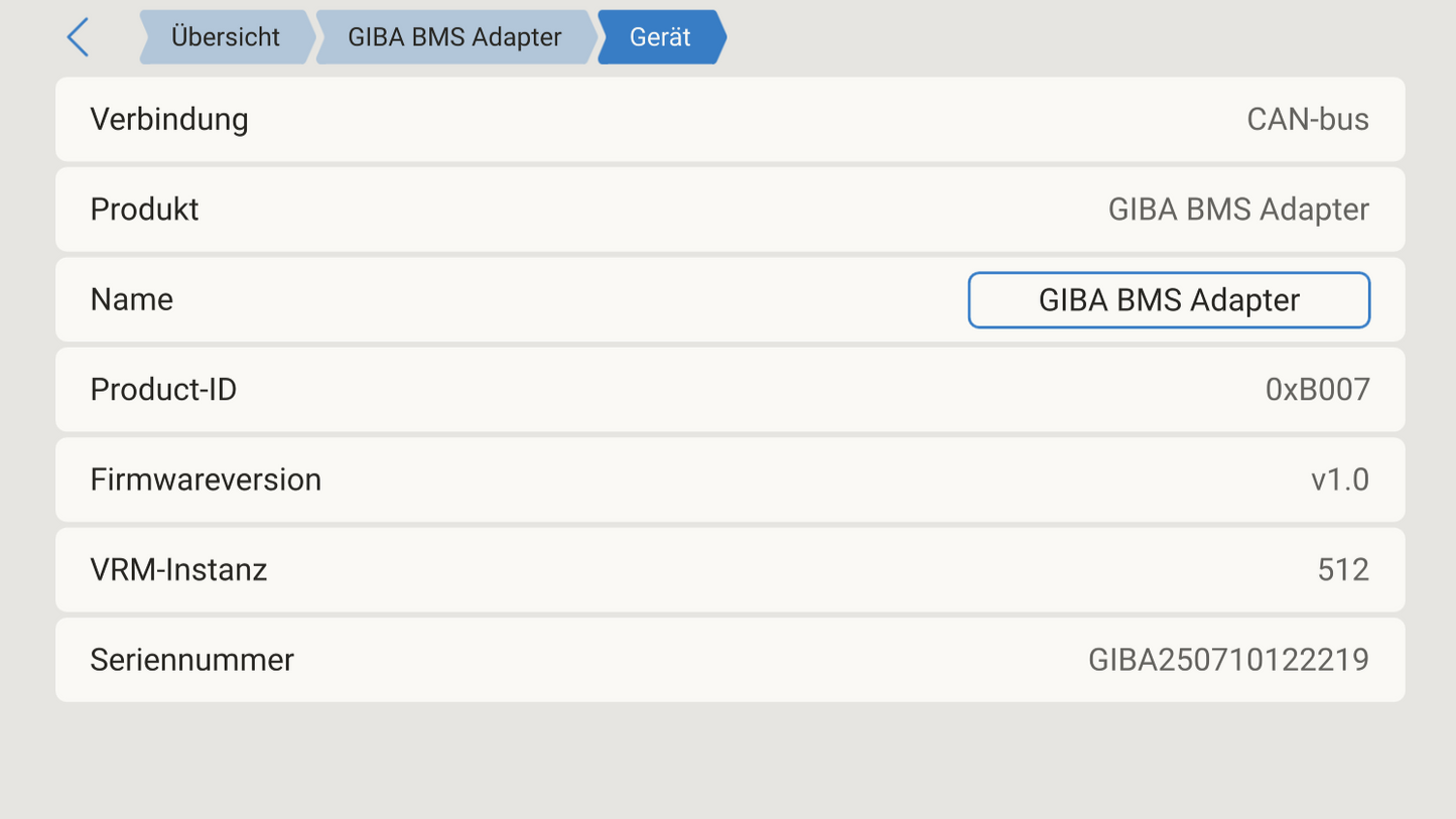 GIBA BMS Interface